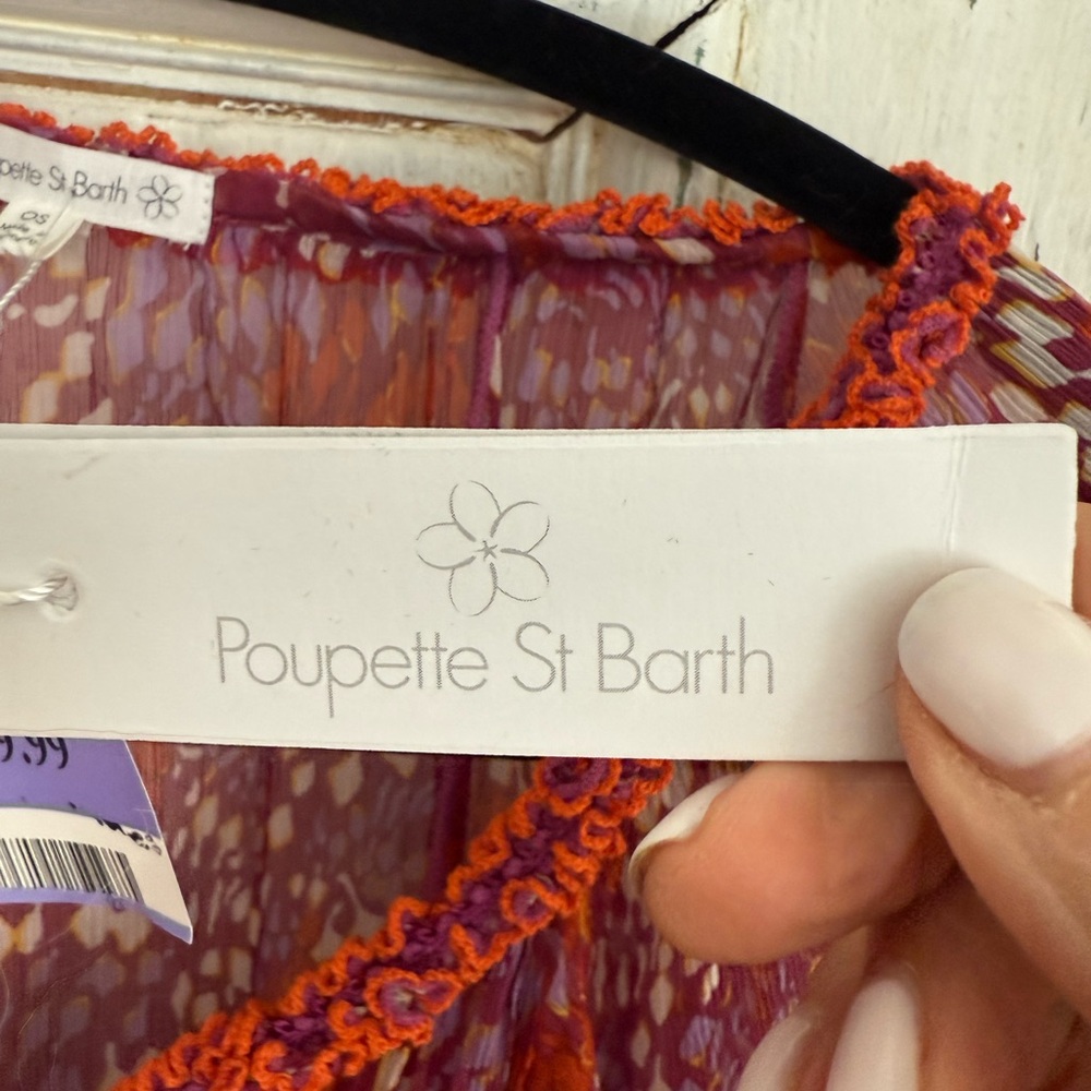 Poupette St Barth, silk mini kaftan. Size Small. NWT - Picture 7 of 7
